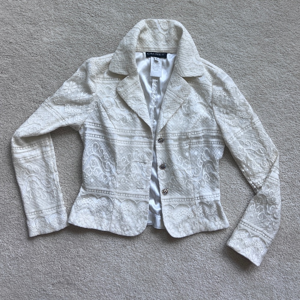 Cachet White Lace Women's Blazer